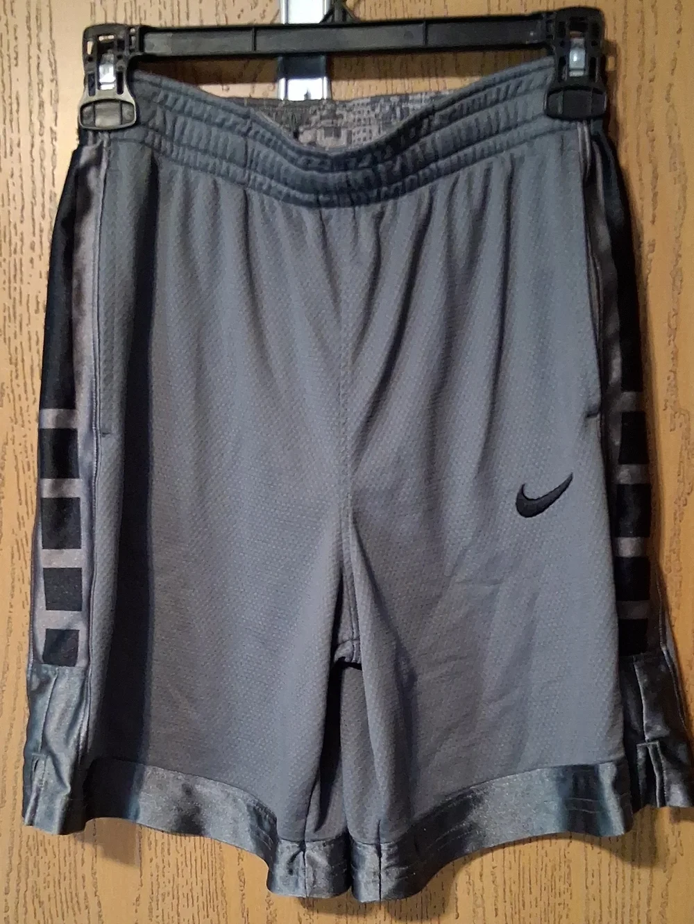 Nike Youth Boy’s Gray Athletic Shorts with Black Swoosh